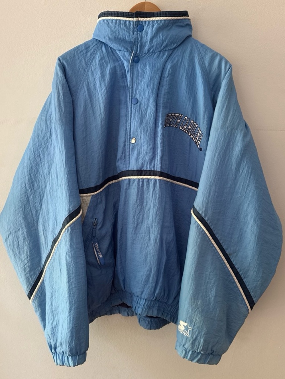 Vintage 90s Starter North Carolina Tarheels Zip Up / Button Down Sports Jacket